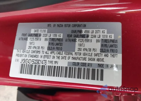 2016 Mazda Cx-5 Grand Touring z USA, uszkodzony, nr VIN JM3KE4DY5G0901478